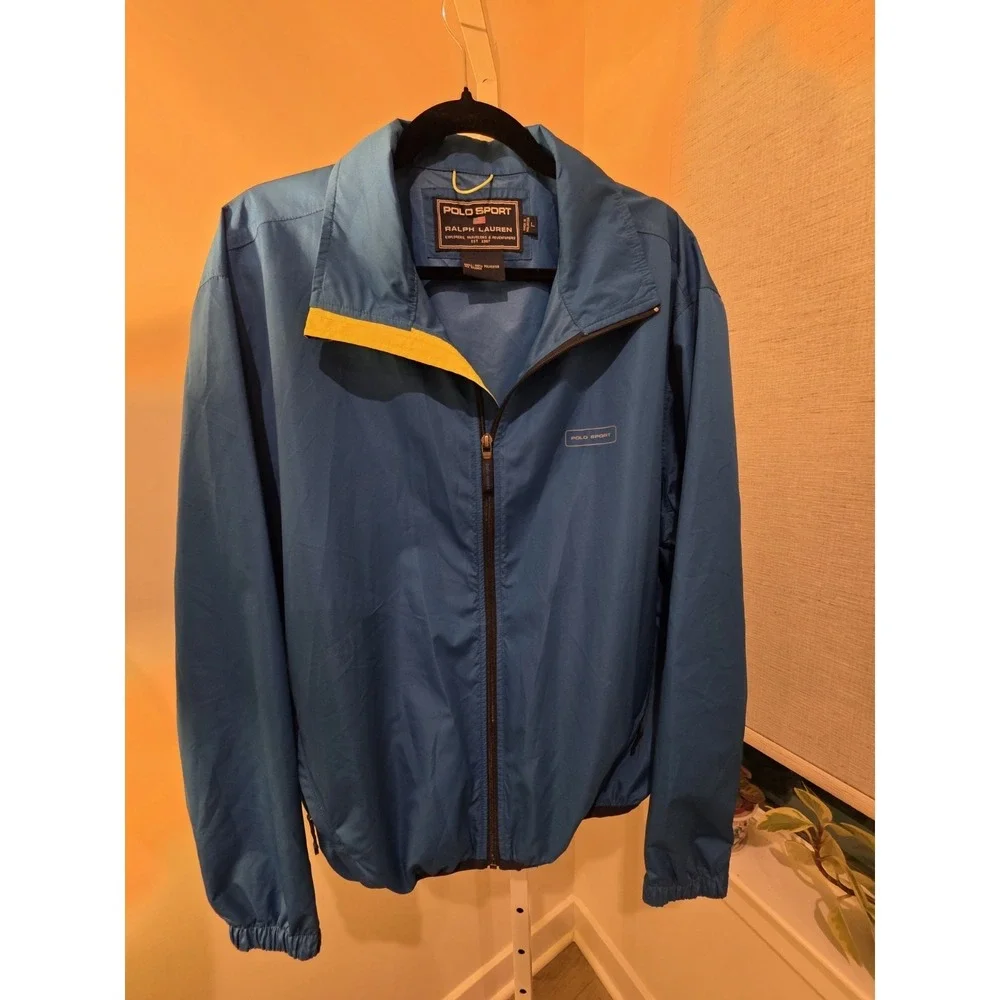 VTG Royal Blue Ralph Lauren Polo Sport Windbreaker Jacket L Preppy Nautical